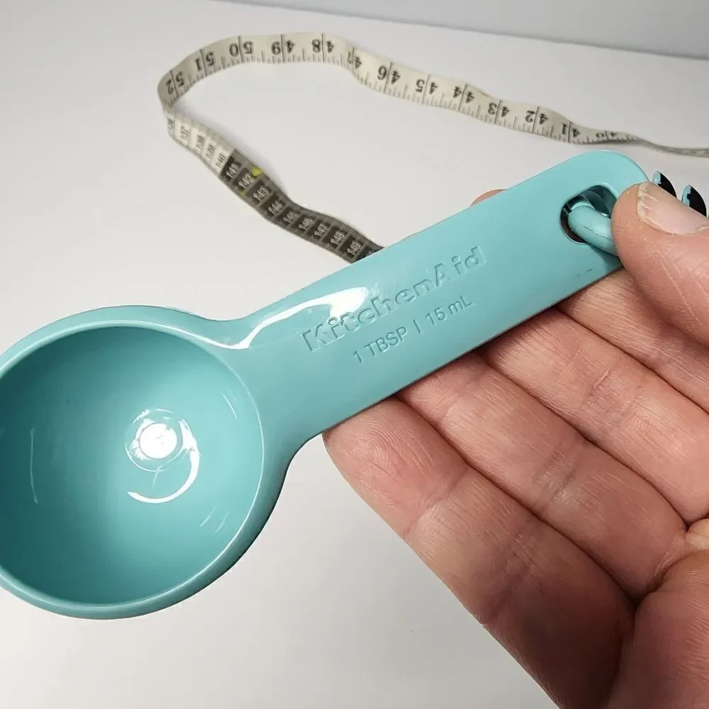 KitchenAid Classic Measuring Spoons 5pcs Set Aqua Sky Black Tablespoon